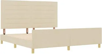 vidaXL Estructura De Cama Con Cabecera Crema 180 X 200 Cm Tela Vidaxl