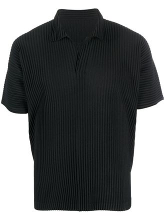 Homme Pliss&eacute; Issey Miyake Pliss&eacute; poloshirt - Zwart
