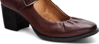 Aetrex Womens Sara Heeled Mary-Jane In Burgundy