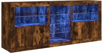 vidaXL Vidaxl - Sideboard with led Lights Smoked Oak 181.5x37x67 cm