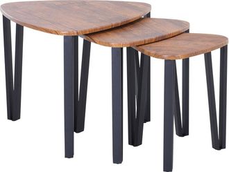 HOMCOM Homcom - 3 Mesitas De Caf&eacute; Moderno Nido Mesa Auxiliar Con Patas Met&aacute;licas Para Sal&oacute;n