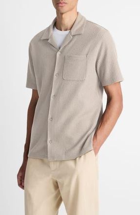 Vince Seersucker Camp Shirt in Putty at Nordstrom Rack, Size X-Small