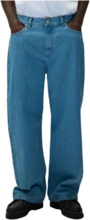 Arte Zwarte Denim Broek met Witte Borduursels - Heren - Wijde Broeken - Blauw - W36 - Denim - Broeken