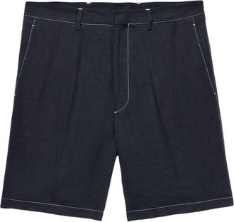 Prada Bermuda shorts met logopatch - Zwart
