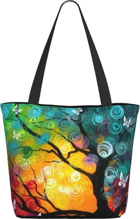 AOOEDM Colorful Tree Ladies Shopping Bag 13x11x7in.The Perfect ValentineS Day Gift.It Is The Best ValentineS Day Gift For Mom, Daughter, Wife,Etc