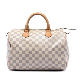 Louis Vuitton Pre-owned Womens Damier Azur Speedy 30 - Nude Textile - One Size