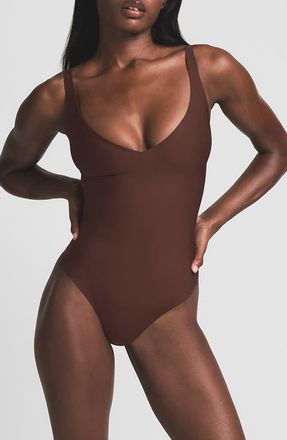 SKIMS Body Core Sculpt Plunge Bodysuit in Cocoa at Nordstrom, Size 2X