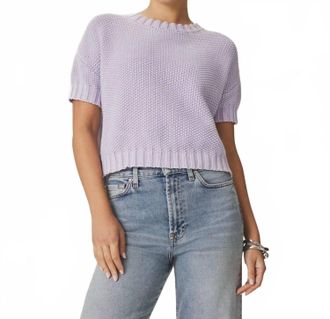 Splendid Annmarie Short Sleeve Sweater In Lavender