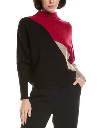 T Tahari Dolman Sleeve Funnel Neck Sweater
