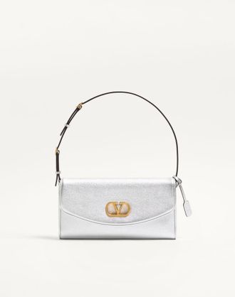 Valentino Garavani Borsa Piccola A Spalla Valentino Garavani DeVain In Nappa Laminata Donna SILVER UNI