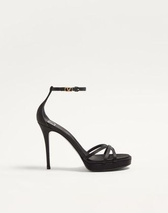 Valentino Garavani Valentino Garavani Eveninglam Satin Platform Sandal 120Mm Woman BLACK 35.5