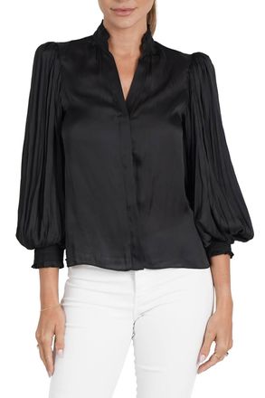 Love Token Elizabeth Button Down Blouse In Black