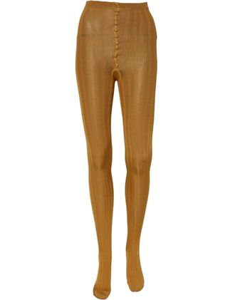 Dolce & Gabbana Ribbed Nylon Tights - Yellow