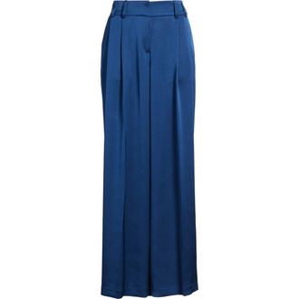 Tahari by ASL Pleated Wide Leg Satin Pants in Deep River at Nordstrom, Size 16