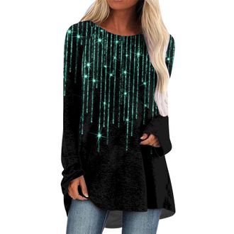 Generic Ladies Long Tops Black Sequin Top Long Sleeve Fashion-Long Sleeve Tops Women Y2K Casual Sequin Tops For Women Uk Party Ladies Tops Size 20 Uk Glittery