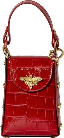Persaman New York Mini Bee Croc Embossed Top-Handle Bag in Red at Nordstrom Rack