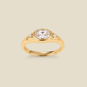 Made by Mary Oval Birthstone Signet Ring