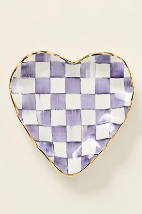 MacKenzie-Childs Check Fluted Ceramic Heart Plate