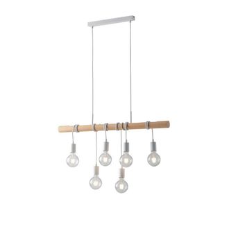 Netlighting Arizona Bar Ceiling Pendant Pine White E27 in Brown