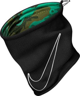 Nike Unisex Dri-FIT nekwarmer voor volwassenen 2.0 omkeerbaar (Zwart/Ruw Groen)