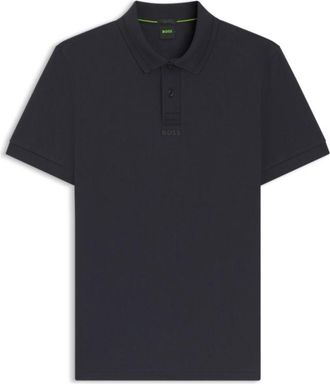 BOSS Centred-logo slim-fit polo shirt in cotton piqu&eacute;