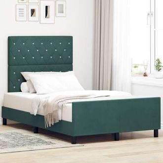 vidaXL Estructura De Cama Verde Oscuro 120 X 190 Cm Terciopelo Vidaxl