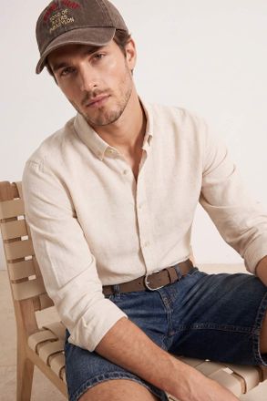 Trendyol MAN Heren Beige Effen Lang Regular fit Overhemden