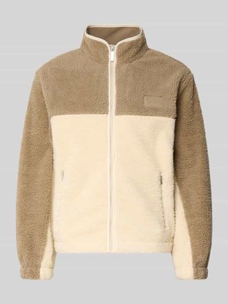 Karl Kani Regular Fit Teddyjacke mit Logo-Applikation Modell Signature in Beige, Gr&ouml;&szlig;e XS
