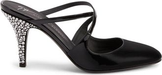 Giuseppe Zanotti 85mm Marthe crystal-embellished sandals - women - Fabric/Leather/Fabric - 34.5 - Black