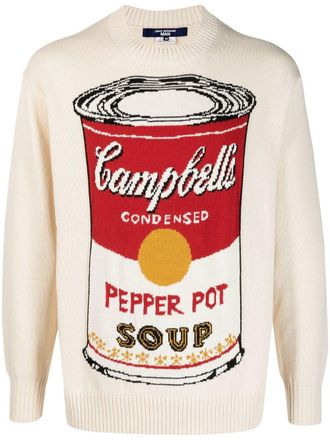 Junya Watanabe Mens Printed Cotton Sweater