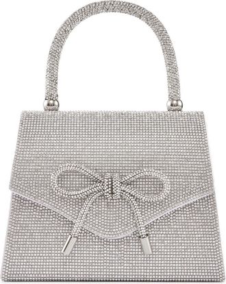 Lady Couture Rhinestone Top Handle Evening Bag in Silver at Nordstrom Rack