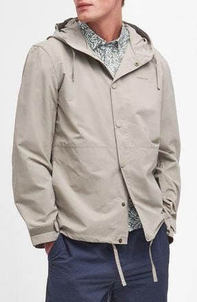 Barbour Newland Hooded Rain Jacket in Concrete at Nordstrom Rack, Size Medium