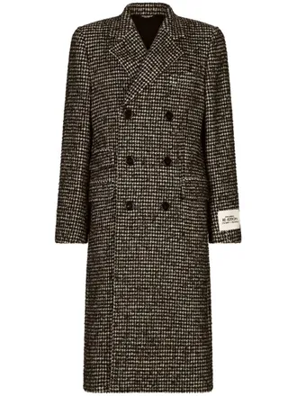 Dolce & Gabbana Cappotto doppiopetto in pied-de-poule - Nero