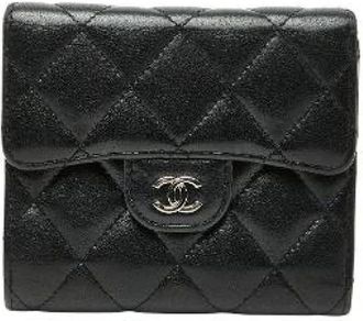 Chanel Pre-owned Wallets, female, Black, Size: ONE SIZE Pre-owned Leather Wallet
