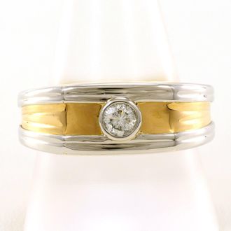 C&A White Yellow White Gold Yellow Gold (20K) Band Ring (Pre-Owned)