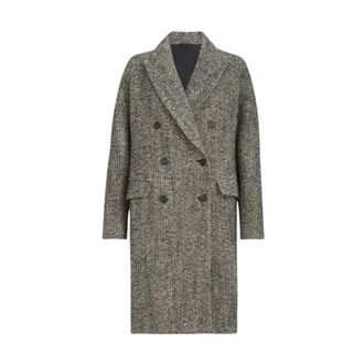 Brunello Cucinelli Dames, Mantels, Zwart, Maat: XL Wol