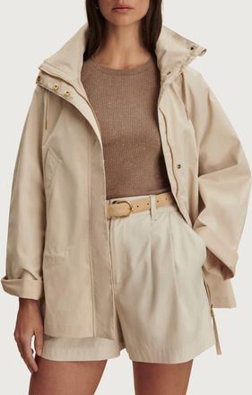 Varley Jeanie Hooded Water Repellent Jacket in Oat Milk at Nordstrom, Size X-Large