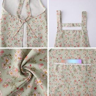 OEM Delantal De Cocina - Delantal Para Mujer - Delantal Floral - Delantal Con Lazo - Con Bolsillos - Ideal Para Cocinar Y Hornear