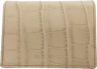 Etro Beige Leather Wallet (Bi-Fold) (Pre-Owned)