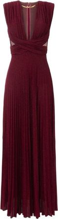 Elisabetta Franchi Gowns, female, Red, M, Red Carpet Lurex Jersey Dress