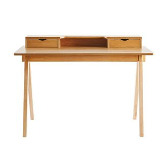 Miliboo Escritorio Con Almacenaje De Madera Clara 120 Cm Pulito