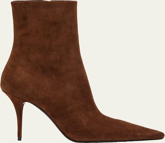 Saint Laurent 90mm Ashley Suede Ankle Booties