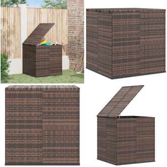 vidaXL Contenitore da Giardino in Rattan PE 100x97,5x104 cm Marrone - Contenitore da giardino - Cassapanca da giardino