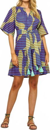 Oliphant Raglan Belted Mini Dress In Navy