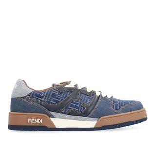Fendi Sneakers, male, Blue, 7 UK, Low-Top Trainers with FF Motif