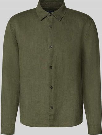 GAP Regular Fit Leinenhemd mit Kentkragen in Oliv, Gr&ouml;&szlig;e XXL