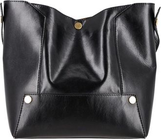 Stella McCartney Stella Mccartney Black Faux Leather Popper Tote (Authentic Pre-Loved)