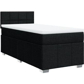 vidaXL Cama Box Spring Con Colch&oacute;n Tela Negro 90x190 Cm Vidaxl