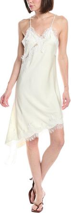 Beulah Lace Mesh Trim Detail Satin Asymmetrical Dress