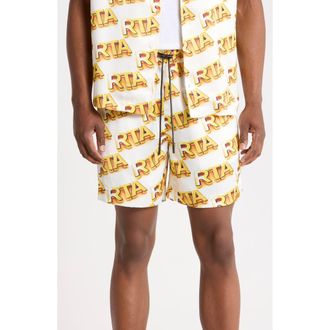 Rta Clyde Logo Print Shorts in White Rta Bullion at Nordstrom Rack, Size Xxx-Large